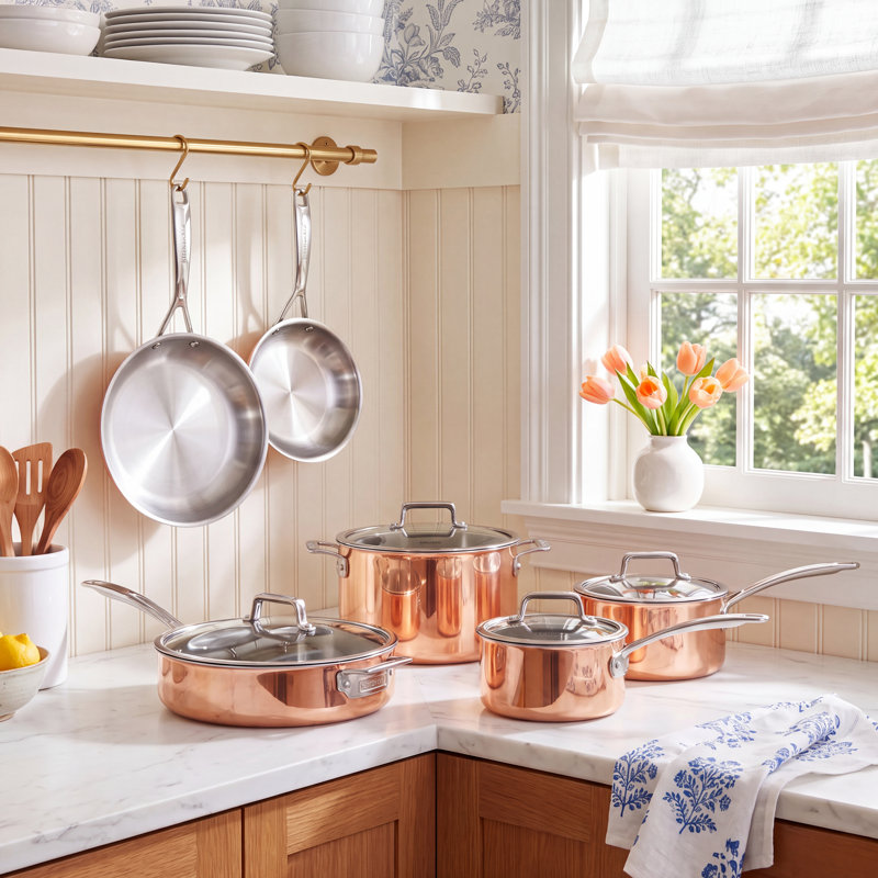 KitchenAid® Tri-Ply Stainless 10-Piece Set & Reviews | Birch Lane